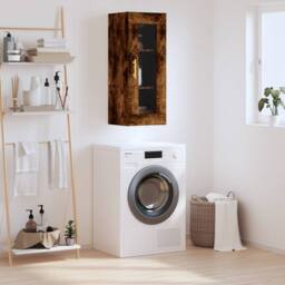 Berkfield Home Wall Mounted Cabinet Smoked Oak 34.5x34x90 cm in Brown - thumbnail 2