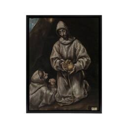 "Artery8 St Francis Brother Leo Meditating on Death El Greco Framed Canvas Art - Size: W12"" x H16""" - thumbnail 1