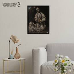 "Artery8 St Francis Brother Leo Meditating on Death El Greco Framed Canvas Art - Size: W12"" x H16""" - thumbnail 3