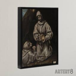 "Artery8 St Francis Brother Leo Meditating on Death El Greco Framed Canvas Art - Size: W12"" x H16""" - thumbnail 2
