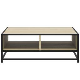 Berkfield Home Coffee Table Sonoma Oak 80x80x30 cm Engineered Wood & Metal in Light Tan - Size: 80 x 80 x 30 cm - thumbnail 5
