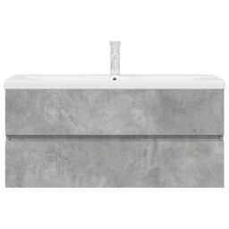 Berkfield Home 2 Piece Bathroom Furniture Set Concrete Grey Engineered Wood - thumbnail 4