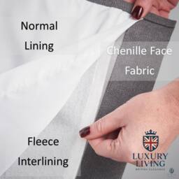 Luxury Living Velvet Chenille Thermal Fleece Lined Single Eyelet Door Curtain in Grey - Size: 137 cm width x 213 cm drop - thumbnail 2