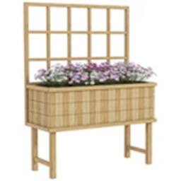 Nordara Wood Raised Planter in Brown - Size: 1kg - thumbnail 1
