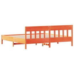 Berkfield Home Bed Frame without Mattress Wax Brown 200x200 cm Solid Wood Pine - thumbnail 6