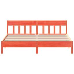 Berkfield Home Bed Frame without Mattress Wax Brown 200x200 cm Solid Wood Pine - thumbnail 4