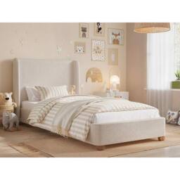 Flair Alma Single Winged Headboard Bed in Beige
