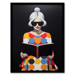 Wee Blue Coo Wall Art Print Creative Scholar Book Lovers Fun Bright Living Room Framed in Black - Size: A4 - thumbnail 1