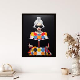 Wee Blue Coo Wall Art Print Creative Scholar Book Lovers Fun Bright Living Room Framed in Black - Size: A4 - thumbnail 4