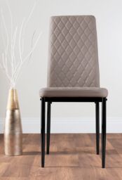FurnitureboxUK Carson White Marble Effect Dining Table & 4 Milan Black Leg Chairs in Beige - thumbnail 4