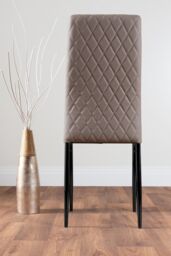 FurnitureboxUK Carson White Marble Effect Dining Table & 4 Milan Black Leg Chairs in Beige - thumbnail 6