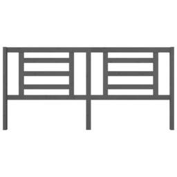 Berkfield Home Beautiful Bed Headboard Grey 206x4x100 cm Solid Pine Wood - Size: 206 x 4 x 100 cm - thumbnail 1