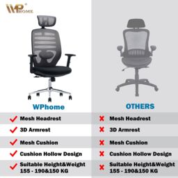 JFY Space-Saving Ergonomic Reclining Office Chair with Flip-Up Armrests in Black - thumbnail 7