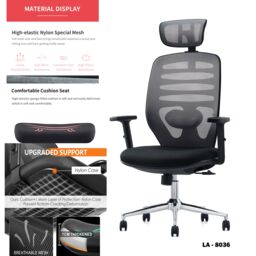 JFY Space-Saving Ergonomic Reclining Office Chair with Flip-Up Armrests in Black - thumbnail 3