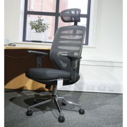 JFY Space-Saving Ergonomic Reclining Office Chair with Flip-Up Armrests in Black - thumbnail 8