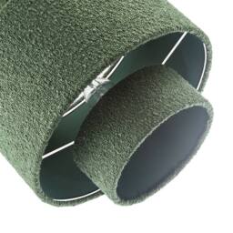 Happy Homewares Modern Tiered Pendant Shade in Luxurious Forest Green Boucle Fabric in Dark Green - thumbnail 5