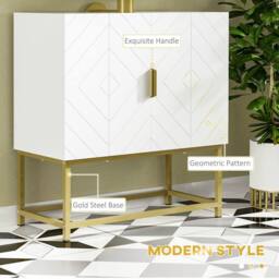 Wyld Haus Fitirole Under Sink Cabinet with Gold Tone Legs in White - thumbnail 6