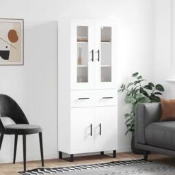 Berkfield Home Highboard White 69.5x34x180 cm Engineered Wood - thumbnail 2