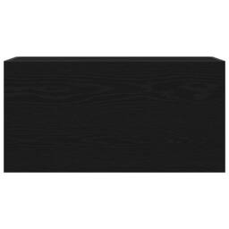Berkfield Home Decorative Bathroom Wall Cabinet Black 80x25x40 cm Engineered Wood - Size: 80 x 25 x 40 cm - thumbnail 5