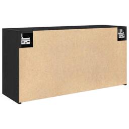 Berkfield Home Decorative Bathroom Wall Cabinet Black 80x25x40 cm Engineered Wood - Size: 80 x 25 x 40 cm - thumbnail 8