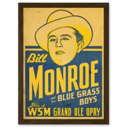 Artery8 Music Bill Monroe Blue Grass Boys Grand Ole Opry Artwork Framed Wall Art Print A4 in Brown - thumbnail 1