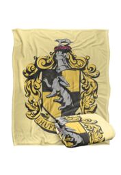 Warner Brothers Harry Potter Drawn Hufflepuff Crest Blanket 152 x 127 cm in White - thumbnail 2