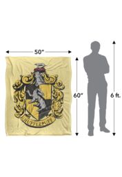 Warner Brothers Harry Potter Drawn Hufflepuff Crest Blanket 152 x 127 cm in White - thumbnail 5