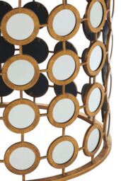 Orsina Reflective Gold Finish Mirror Side Table, Durable Small Lounge Table, Sturdy Small Bedside Table For Bedroom - thumbnail 4