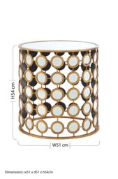 Orsina Reflective Gold Finish Mirror Side Table, Durable Small Lounge Table, Sturdy Small Bedside Table For Bedroom - thumbnail 5