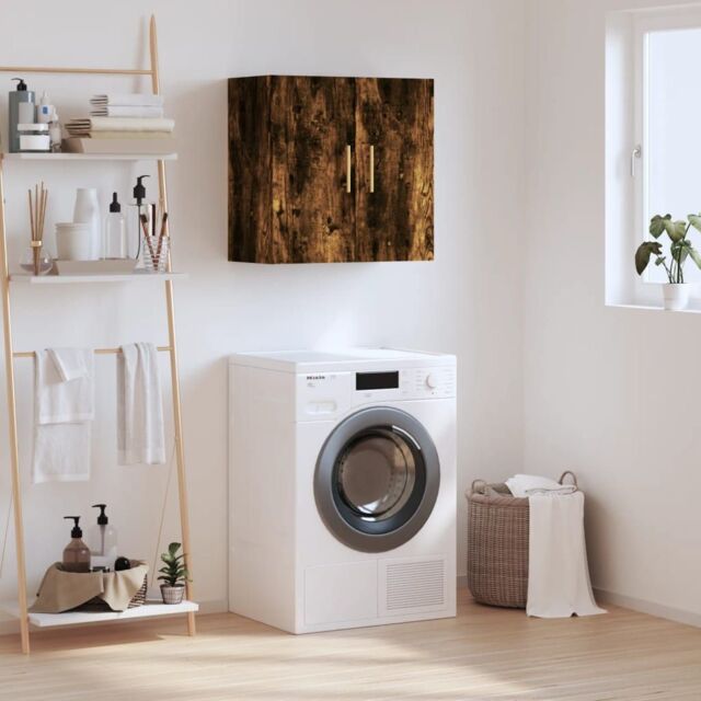 Berkfield Home Wall Cabinet Smoked Oak 60x31x60 cm Engineered Wood in Brown - Size: 60 x 31 x 60 cm - image 1