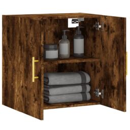 Berkfield Home Wall Cabinet Smoked Oak 60x31x60 cm Engineered Wood in Brown - Size: 60 x 31 x 60 cm - thumbnail 4