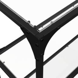 Berkfield Home Modern Console Table with Transparent Glass Top 118.5x30x81 cm Steel - thumbnail 8