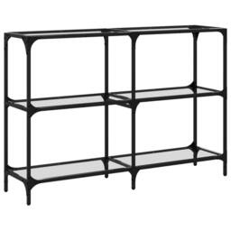 Berkfield Home Modern Console Table with Transparent Glass Top 118.5x30x81 cm Steel - thumbnail 6