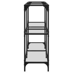 Berkfield Home Modern Console Table with Transparent Glass Top 118.5x30x81 cm Steel - thumbnail 5