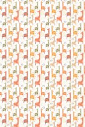 Hoopla Walls Giraffe Friends 10m Matt Wallpaper in Orange - thumbnail 3