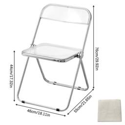 Ventryn Transparent Acrylic Folding Chair No Cushion Stool in White - thumbnail 2
