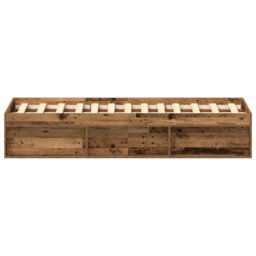 Berkfield Home Bed Frame without Mattress Old Wood 135x190 cm Engineered Wood in Brown - thumbnail 6