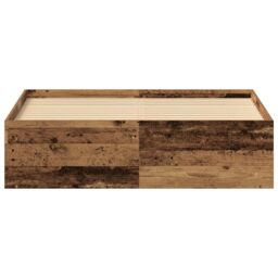 Berkfield Home Bed Frame without Mattress Old Wood 135x190 cm Engineered Wood in Brown - thumbnail 5
