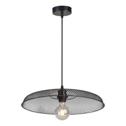 First Choice Lighting Set of 2 Cassidy - Large Black Mesh Ceiling Pendant Lights - thumbnail 2