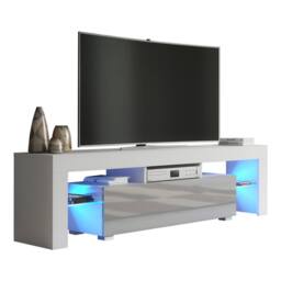 Mex Furniture LTD TV Unit Aria 160cm - White & Grey Gloss Doors & LED Lights - thumbnail 5