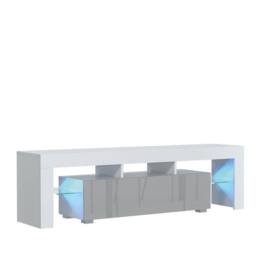 Mex Furniture LTD TV Unit Aria 160cm - White & Grey Gloss Doors & LED Lights - thumbnail 7