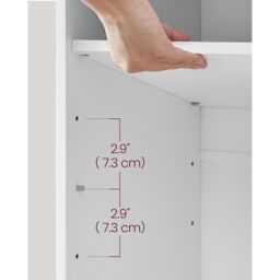 VASAGLE 12 Compartment Shoe Storage Bench Adjustable Shelves Padded Seat in White - thumbnail 6