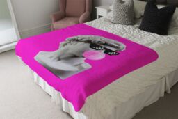 Benjamin Tate Design Plaster statue, David's head in pixel glasses Designer Blanket in Natural - Size: 120 cm x 150 cm - thumbnail 4