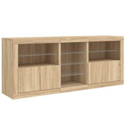 Berkfield Home Sideboard with LED Lights Sonoma Oak 181.5x37x67 cm in Brown - thumbnail 5