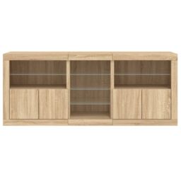 Berkfield Home Sideboard with LED Lights Sonoma Oak 181.5x37x67 cm in Brown - thumbnail 6
