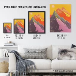 "Artery8 Dolomites Mountains Alps Peaks Summer Hike Sun Framed Art Print - Size: W12"" x H16""" - thumbnail 3