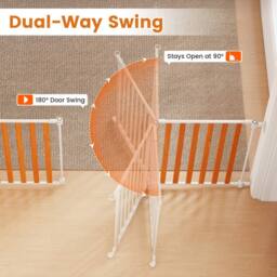 CASART 195CM Extra Wide Baby Gate 3-Panel Metal Pet Gate w/ Dual-Lock System - thumbnail 6