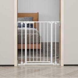 CASART 195CM Extra Wide Baby Gate 3-Panel Metal Pet Gate w/ Dual-Lock System - thumbnail 3