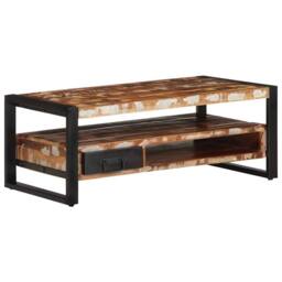 Berkfield Home Sturdy Coffee Table Multicolour 90x50x36 cm Solid Wood Reclaimed - Size: 90 x 50 x 36 cm