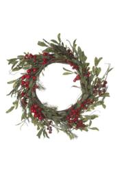KDMD Red Berry & Dark Green Leaf Wreath - thumbnail 1